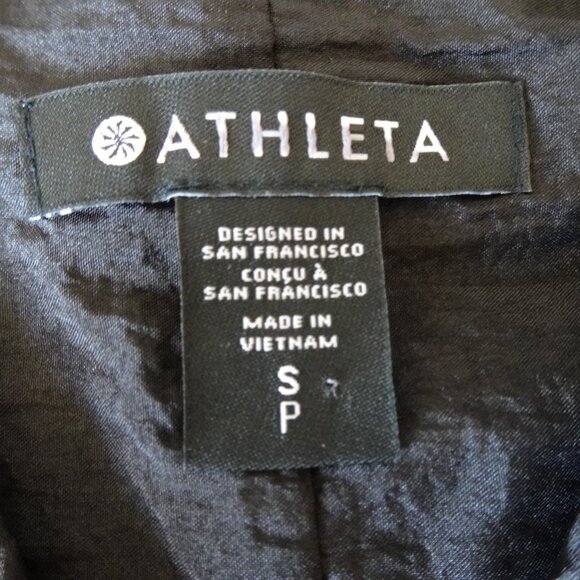 Athleta Lunar Sheen Shirt Top Women's Size S Black Shacket Overshirt Activewear - Picture 9 of 12